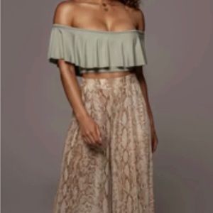 JLUXLABEL Teal Crop Top